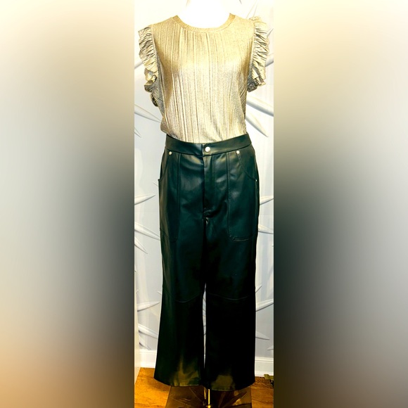 NWT Blank NYC SZ 29 hunter green faux leather pants w/2 front & 2 rear pockets - Picture 3 of 8